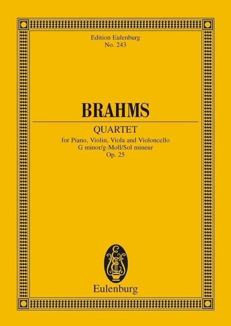 Brahms: Piano Quartet G minor Opus 25 (Study Score) published by